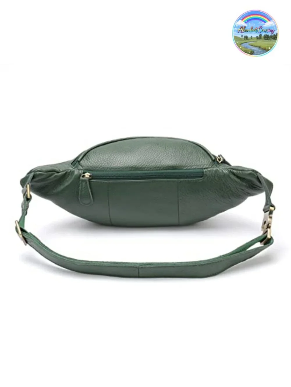 Genuine Leather Large Capacity Crossbody Waist Pack with 8 Pockets and Zipper